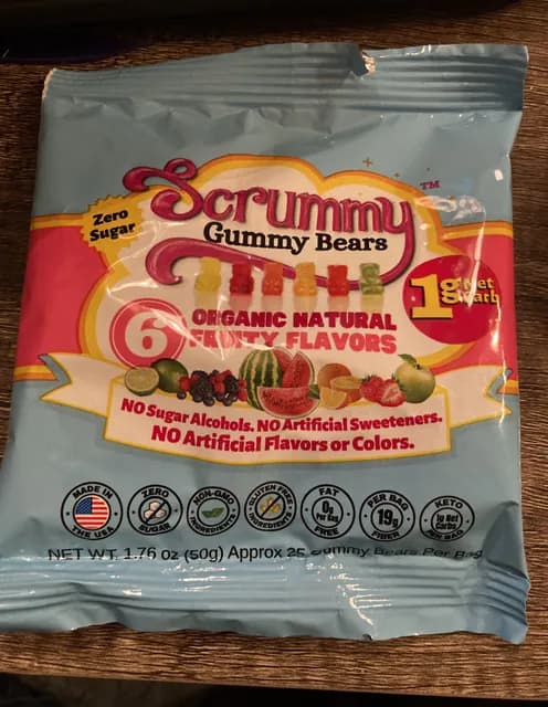 Scrummy Gummy Bears Organic Natural Fruity Flavors