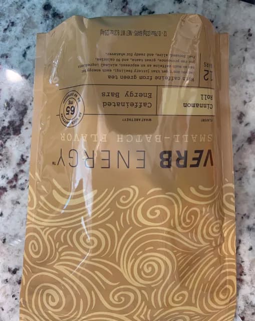 Verb Energy Cinnamon Roll Caffeinated Energy Bars