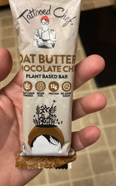 Tattooed Chef Oat Butter Chocolate Chip Plant Based Bar