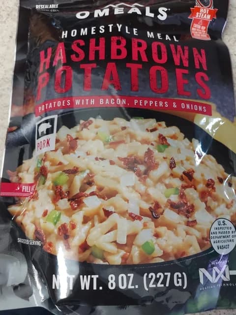 Omeals Homestyle Meal Hashbrown Potatoes With Bacon, Peppers & Onions