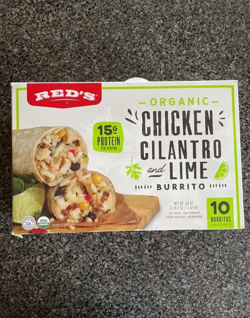 Red'S Organic Chicken Cilantro And Lime Burrito