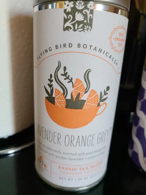Flying Bird Botanicals Lavender Orange Grey Exotic Tea Blend