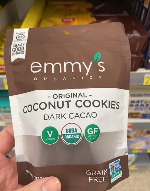 Is it Coconut Free? Emmy's Organics Original Dark Cacao Coconut Cookies