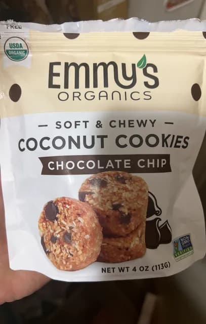 Emmy'S Organics Soft Chewy Coconut Cookies Chocolate Chip