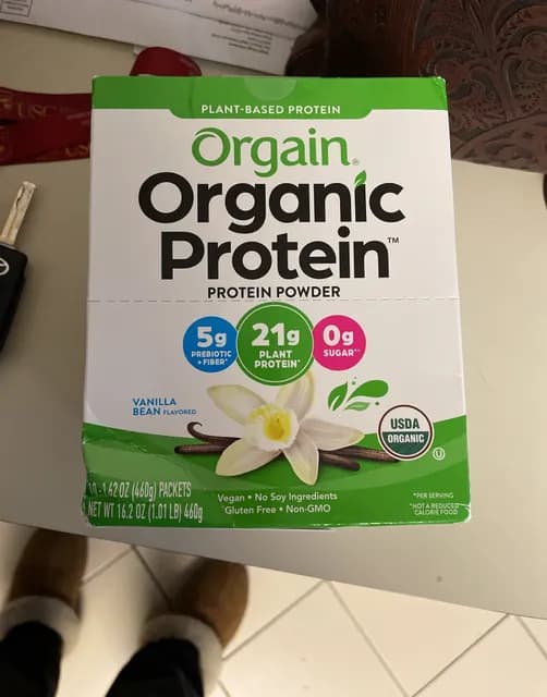 Orgain Organic Plant-Based Protein Powder Vanilla Bean Flavored