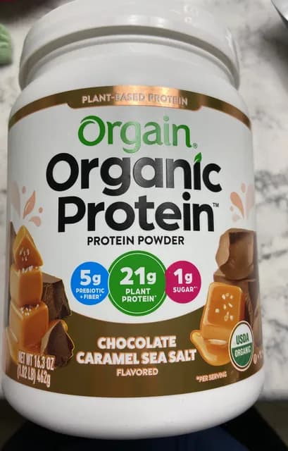 Orgain Organic Protein Powder Chocolate Caramel Sea Salt Flavored
