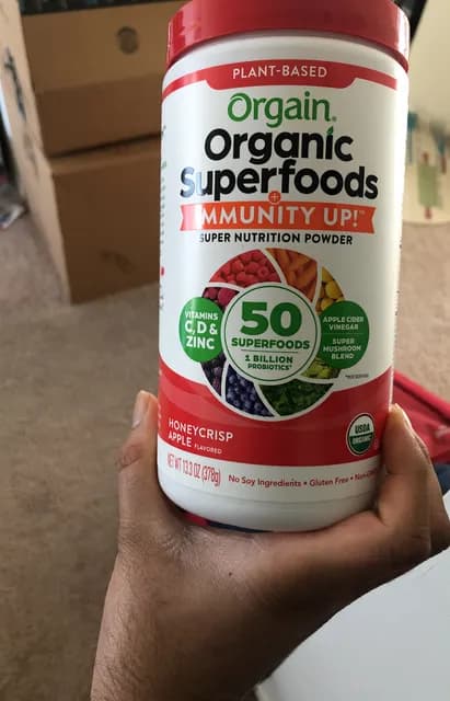 Orgain Organic Superfoods + Immunity Up! Super Nitrition Powder Honeycrisp Apple Flavored