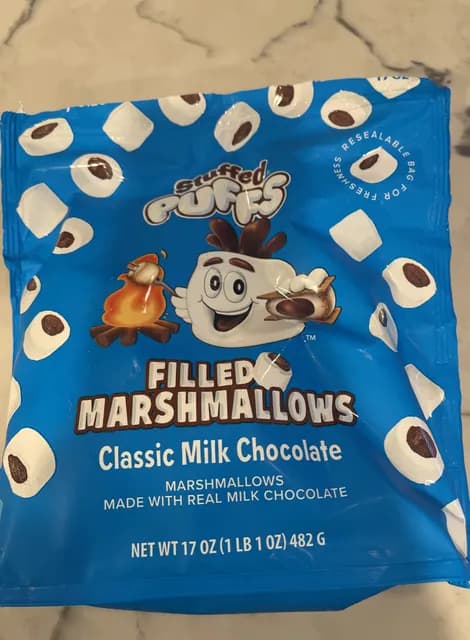 Stuffed Puffs Classic Milk Chocolate Filled Marshmallows