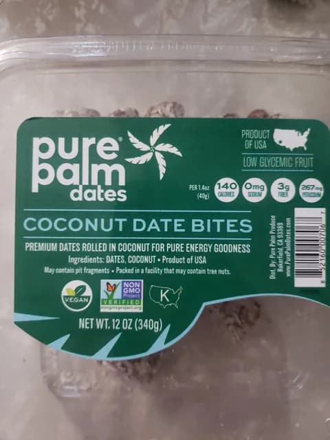 Pure Palm Dates Coconut Date Bites
