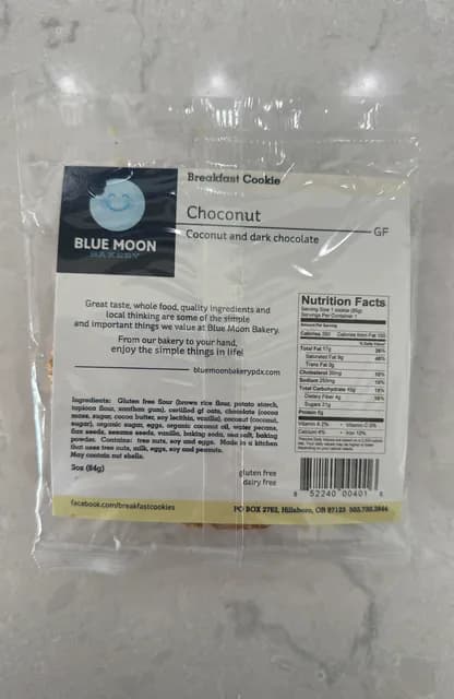 Blue Moon Bakery Breakfast Cookie Choconut Coconut And Dark Chocolate