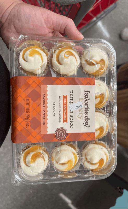 Favorite Day Bakery Pumpkin Spice Mini Cupcakes With Cream Cheese Filling