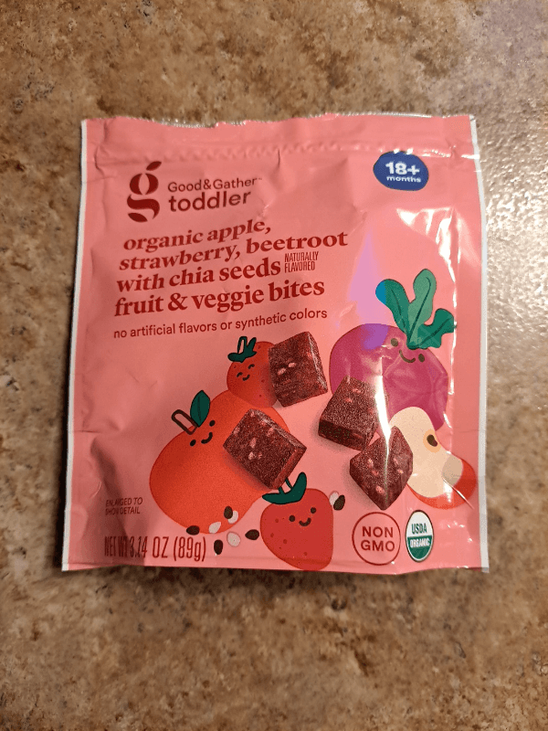 Good & Gather Toddler Organic Apple, Strawberry, Beetroot With Chia Seeds, Fruit & Veggie Bites