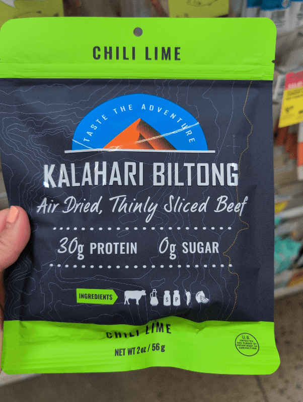 Kalahari Biltong Beef, Thinly Sliced, Air Dried, Chili Lime