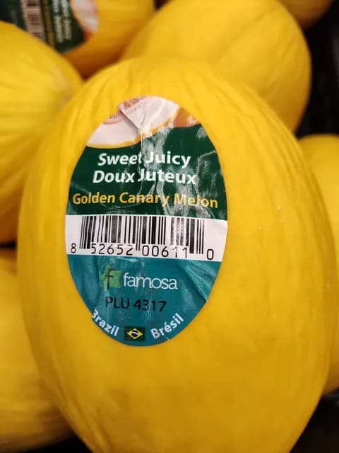 Famosa Sweet Juicy Golden Canary Melon