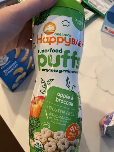 Happy Baby Organics Superfood Puffs Apple & Broccoli