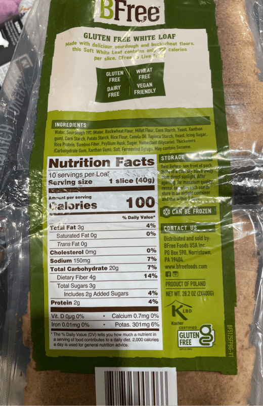 Bfree Gluten Free White Loaf