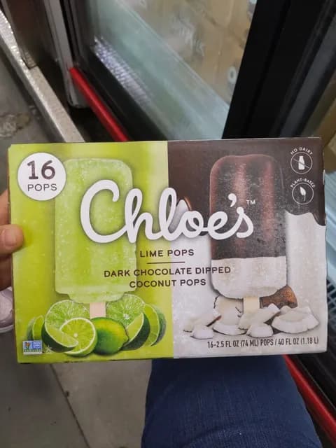 Chloe'S Lime Pops Dark Chocolate Dipped Coconut Pops