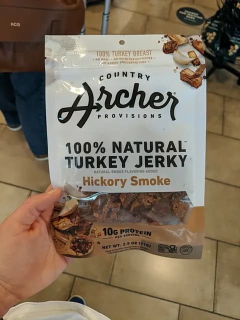 Country Archer Provisions Hickory Smoke 100% Natural Turkey Jerky