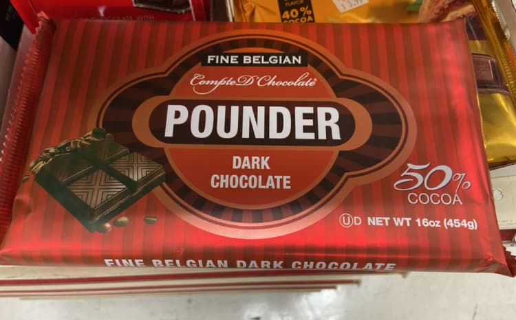 Compte D' Chocolate 50% Cocoa Fine Belgian Pounder Dark Chocolate