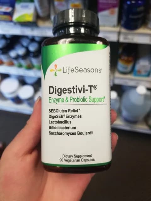 Lifeseasons Digestivi-T Enzyme & Probiotic Support 90 Vegetarian Capsules, Gluten-Free