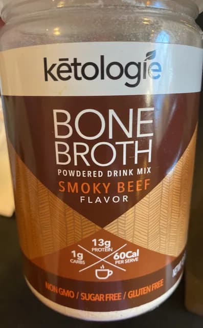 Ketologie Bone Broth Powdered Drink Mix Smoky Beef Flavor