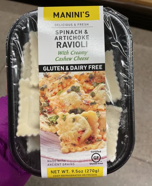 Manini’S Spinach & Artichoke Ravioli
