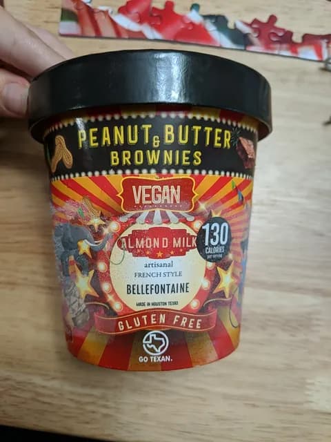 Bellefontaine Vegan Peanut & Butter Brownies Ice Cream