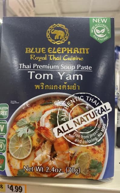 Blue Elephant Royal Thai Cuisine Tom Yam Thai Premium Soup Paste