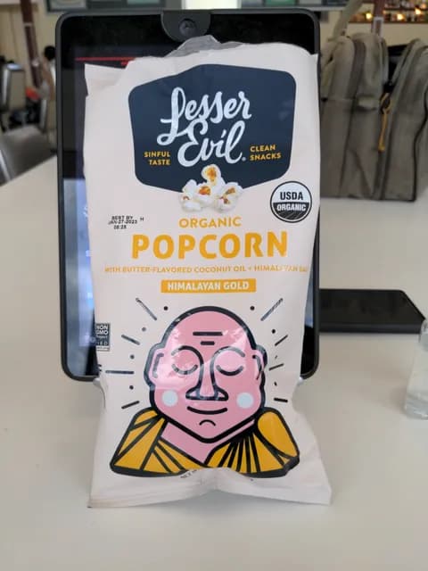 Lesser Evil Organic Popcorn, Himalayan Gold