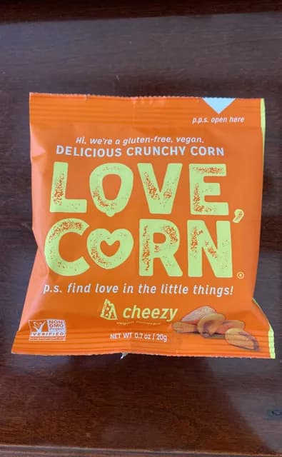 Love, Corn Delicious Crunchy Corn Cheezy Vegan Flavored