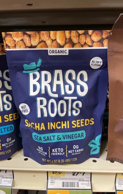 Brass Roots Organic Sea Salt & Vinegar Sacha Inchi Seeds