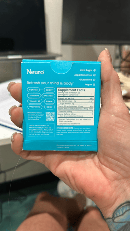 Neuro Gum Nootropic Energy Caffeine Peppermint Gum