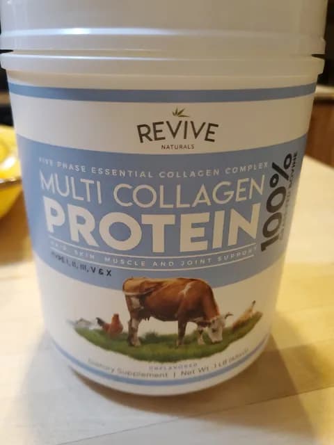 Revive Naturals Multi Collagen Unflavored Protein Type I, Ii, Iii, V & X