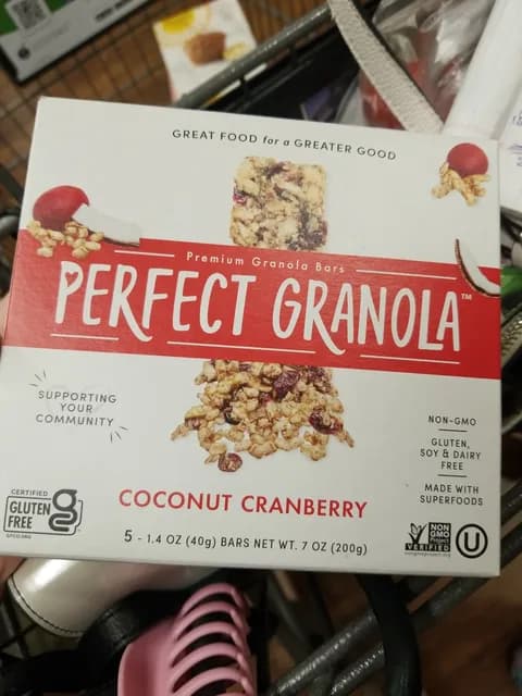 The Perfect Granola Coconut Cranberrythe Perfect Granola Premium Granola Bars Coconut Cranberry