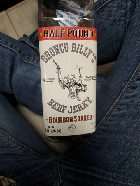 Bronco Billy'S Beef Jerky Bourbon Soaked Half Pound