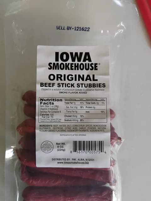 Iowa Smokehouse Original Beef Stick Sbies
