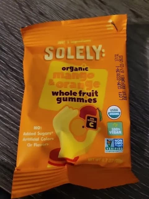 Solely: Organic Mango & Orange Whole Fruit Gummies