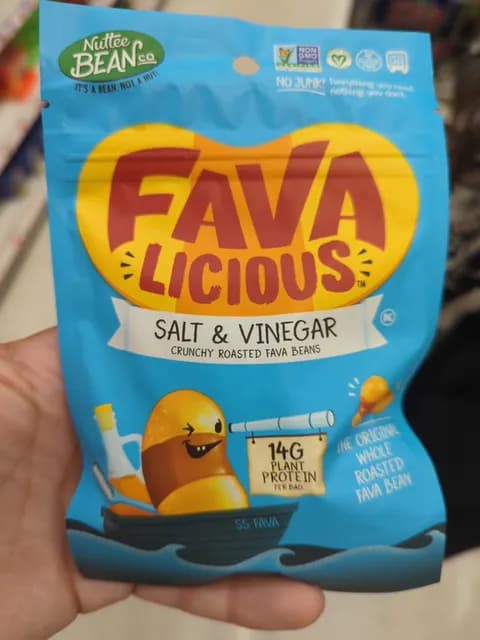 Nuttee Bean Co Favalicious Salt & Vinegar Crunchy Roasted Fava Beans