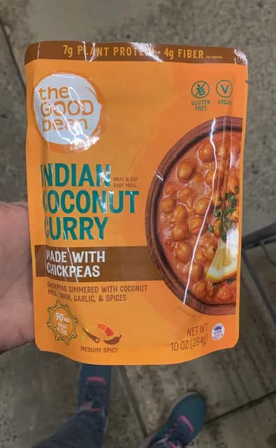 The Good Bean Indian Coconut Curry Made With Chickpeas