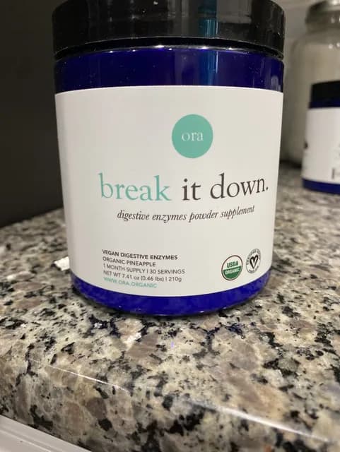 Ora Break It Down Orange Pineapple Digestive Enzymes Powder Supplement