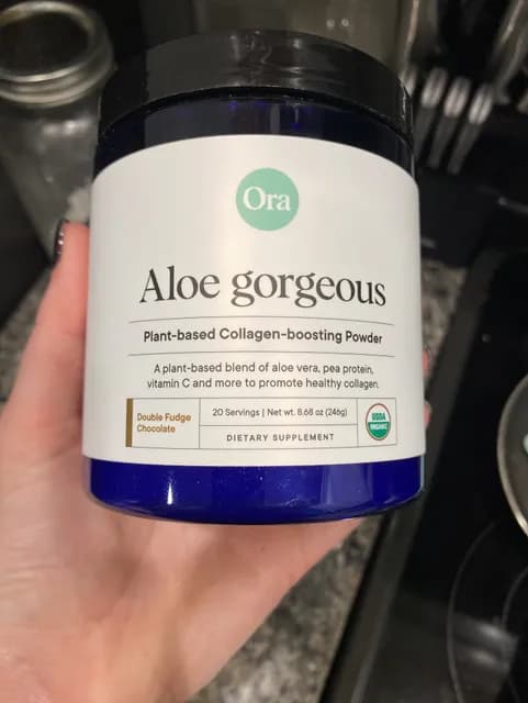 Ora Aloe Gorgeous Double Fudge Chocolate Plant-Based Collagen-Boosting Powder
