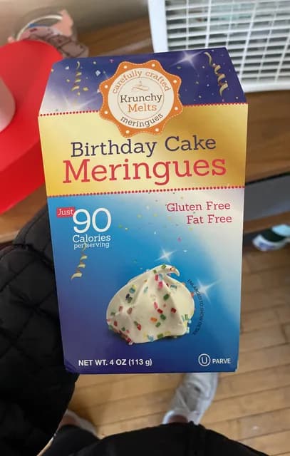 Krunchy Melts Birthday Cake Meringues