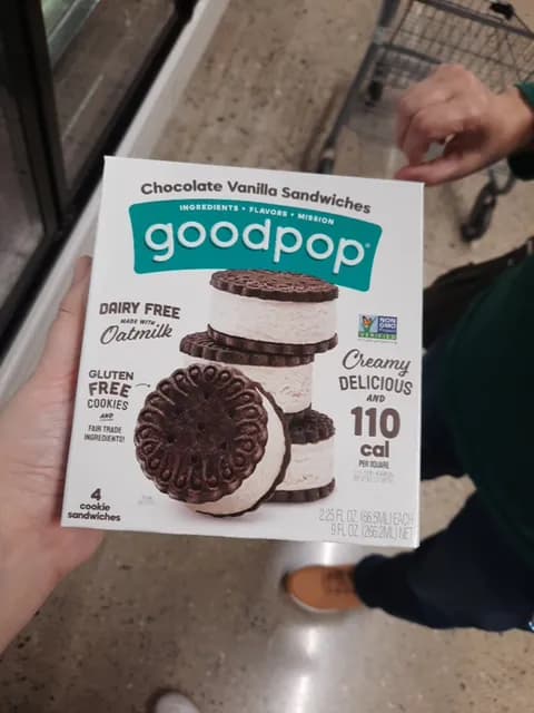 Is it Dairy Free? Goodpop Chocolate Vanilla Sandwiches