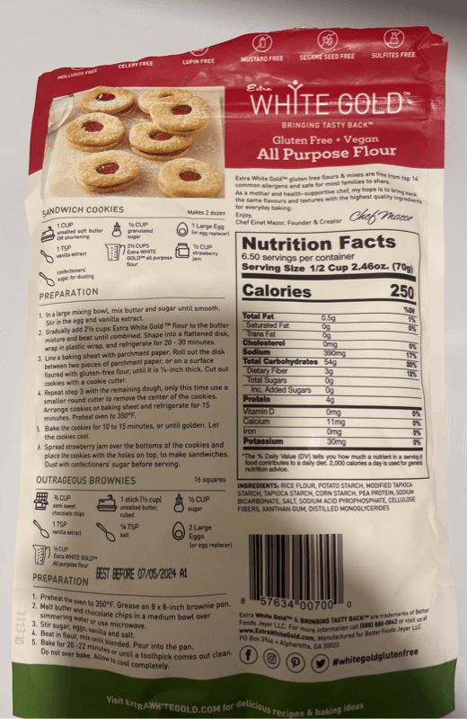 Is it Pescatarian? Extra White Gold Gluten Free Ap Flour