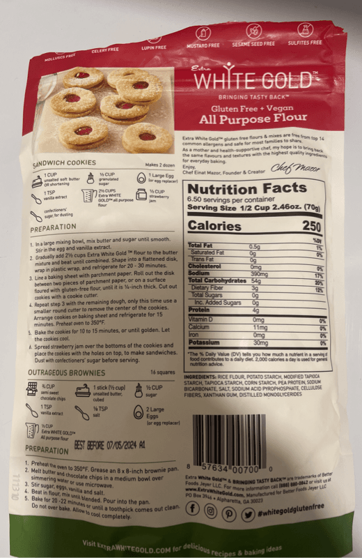 Extra White Gold Gluten Free Ap Flour
