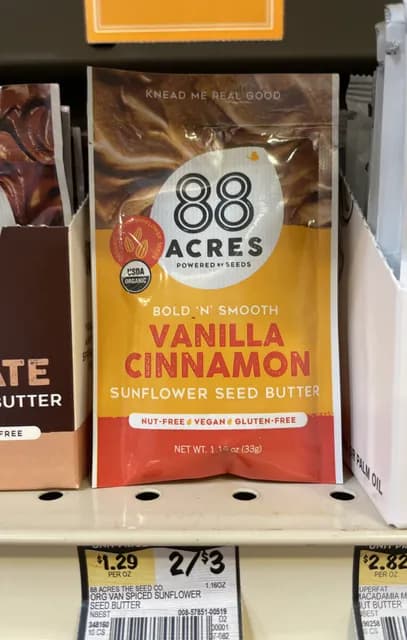 88 Acres Vanilla Cinnamon Sunflower Seed Butter