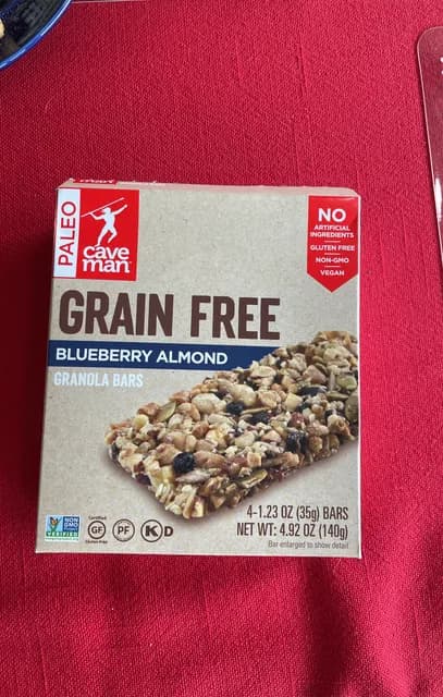 Caveman Grain Free Blueberry Almond Granola Bars