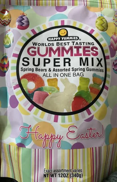 Happy Yummies Worlds Best Tasting Gummies Super Mix Spring Bears & Assorted Spring Gummies Happy Easter!