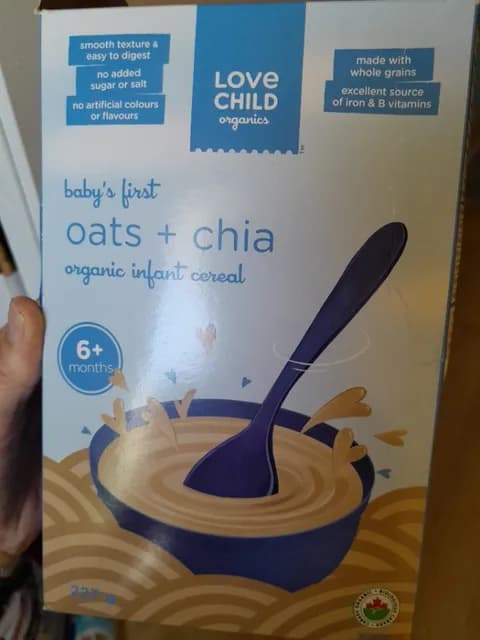 Love Child Organics Baby'S First Oats + Chia Organic Infant Cereal