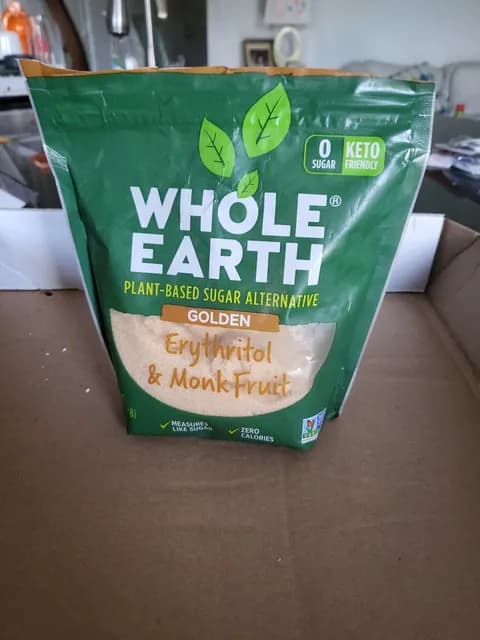 Whole Earth Plant-Based Sugar Alternative Golden Erythritol & Monk Fruit